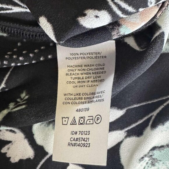 LOFT Outlet Sleeveless Floral Blouse Black Multi Print Size Small - Picture 5 of 6